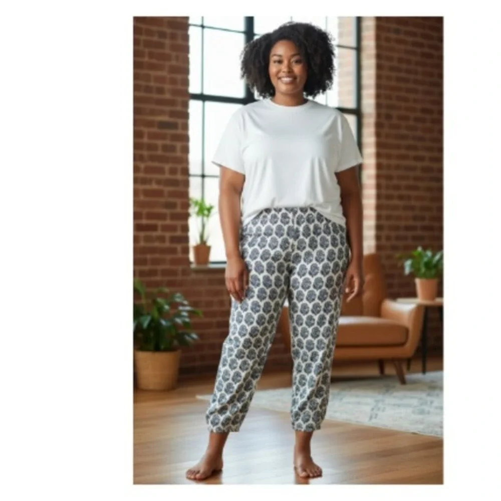 J. Crew Linen Cupro Paisley Pleated Trousers Blue White BQ738 4P NEW